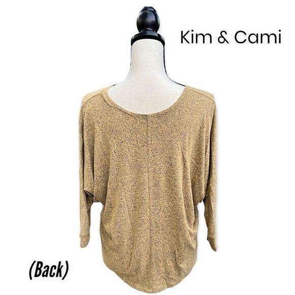 Kim & Cami 3/4 Sleeve Draped Top Size Small - Picture 2 of 7